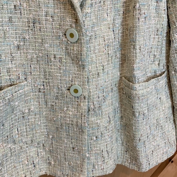 🌟🌟🌟 Gallant New York Mint Green Tweed Blazer, Lined, Pockets, Size 10 - Picture 3 of 8